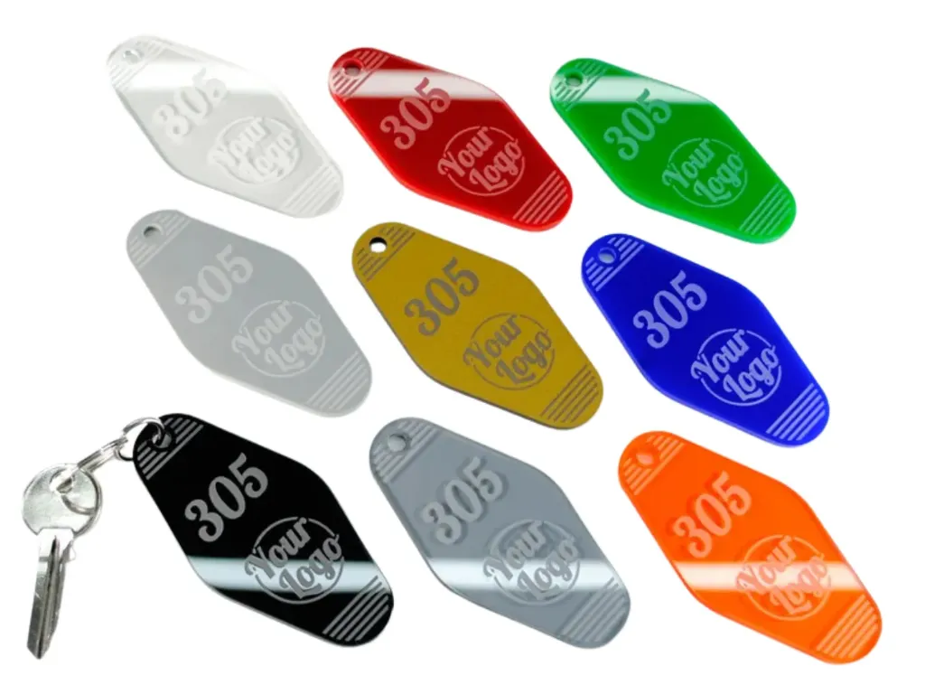 Llavero de hotel personalizado, Llavero con su logo y número de habitación