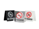 Letrero acrílico de "No fumar" para mesa: blanco, negro mate o transparente