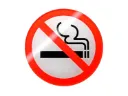 Letrero acrílico “No fumar” en forma redonda
