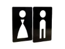 Juego de letreros WC acrílicos para señalización de hoteles y restaurantes