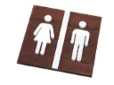 Letrero de baño de madera para señalización de hoteles y restaurantes