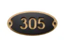 Letrero ovalado de madera y acrílico para número de habitación: señalización para puertas
