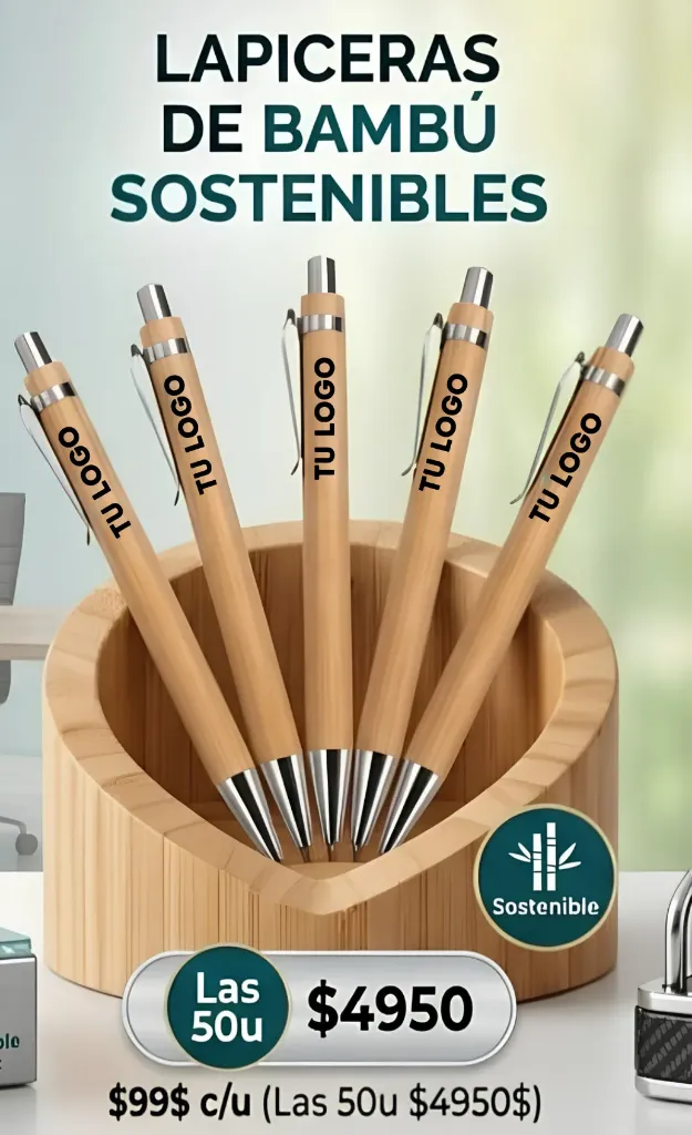 Lapiceras de Mambú sostenibles personalizadas 50u
