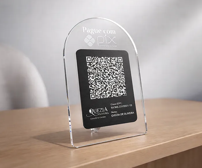 Letrero personalizado de mesa para QR