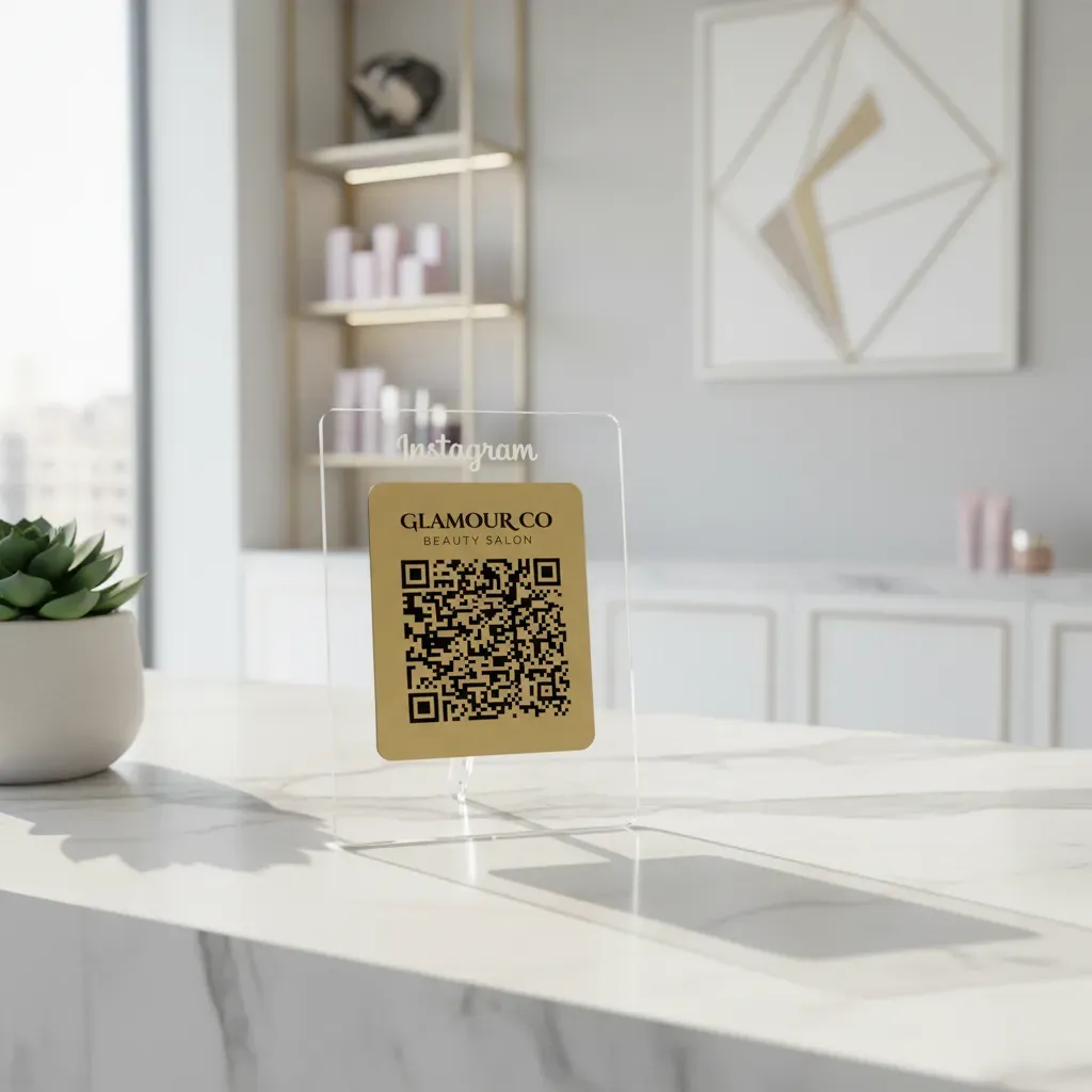Letrero personalizado con código QR de Instagram 10,5 x 13,5 cm