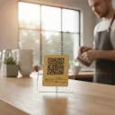 Letrero personalizado para QR 10,5 x 13,5 cm