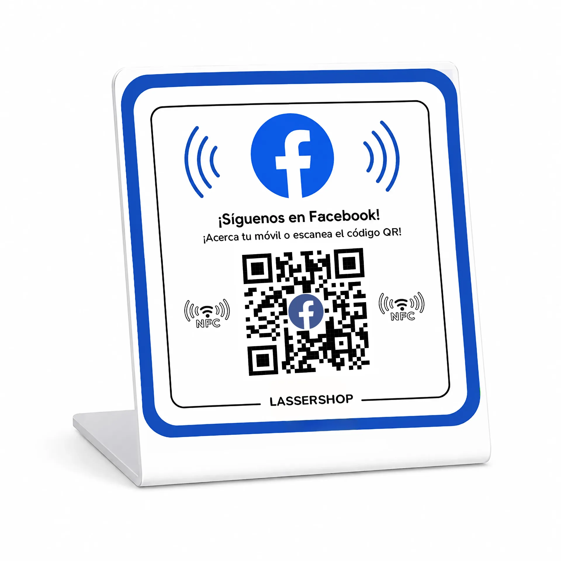 Placa NFC + QR para Facebook