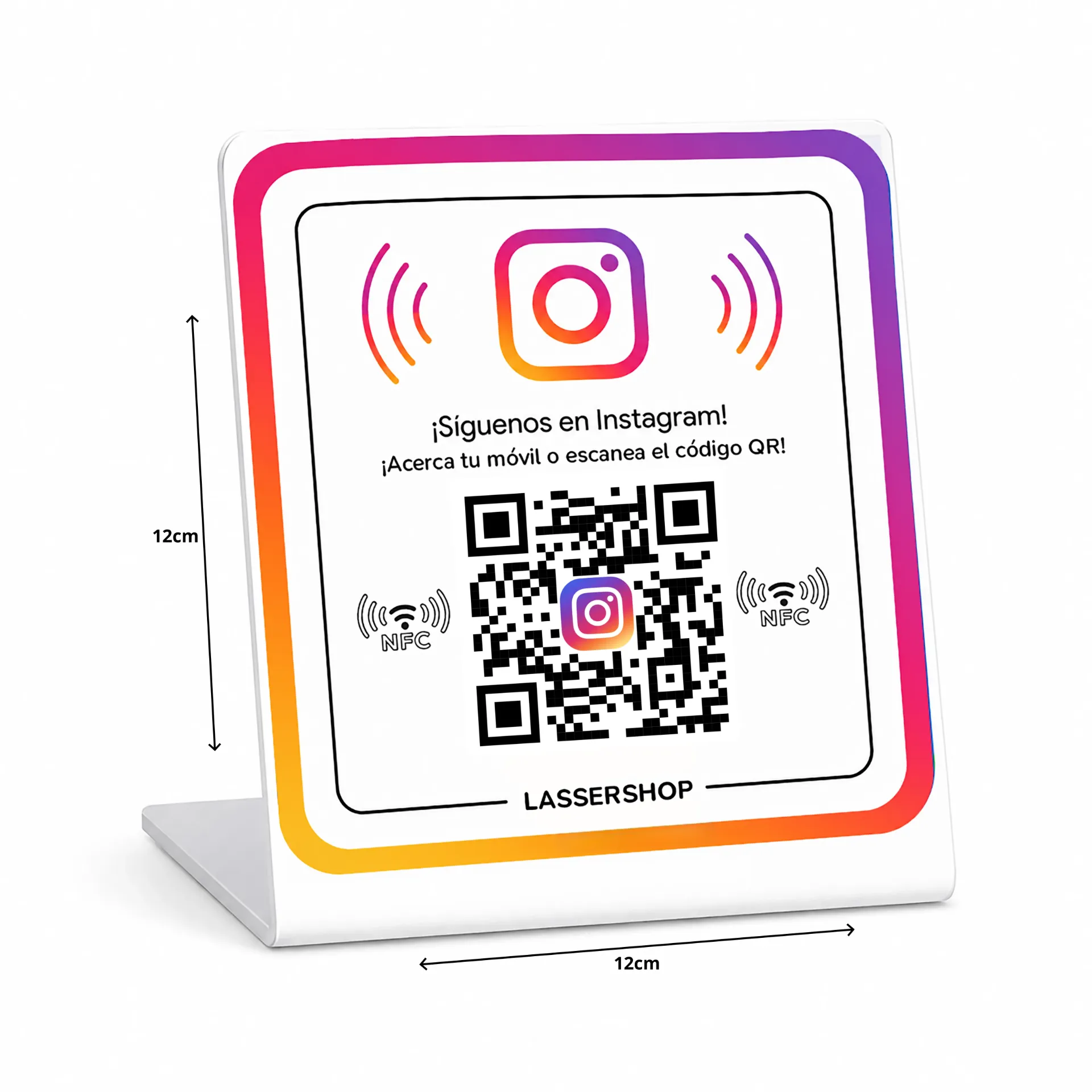 Cartel Acrílico Qr + Nfc Personalizado Para Instagram