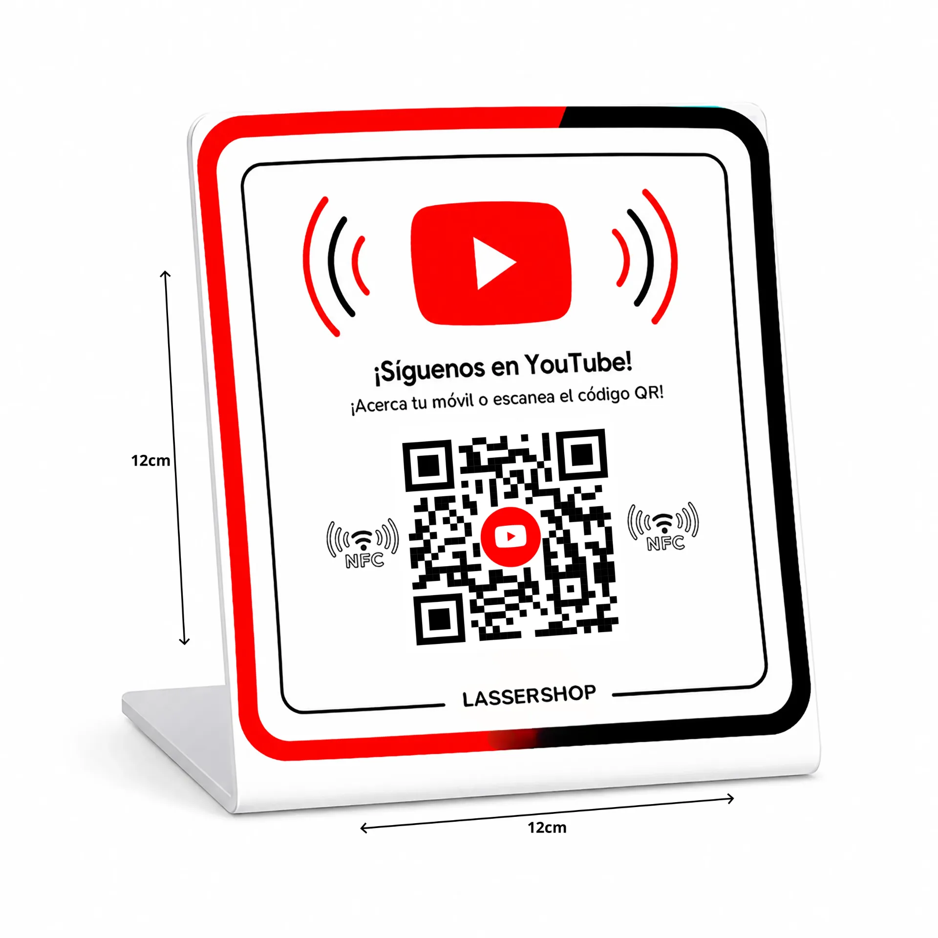 Cartel Acrílico QR + NFC para YouTube | Personalizado