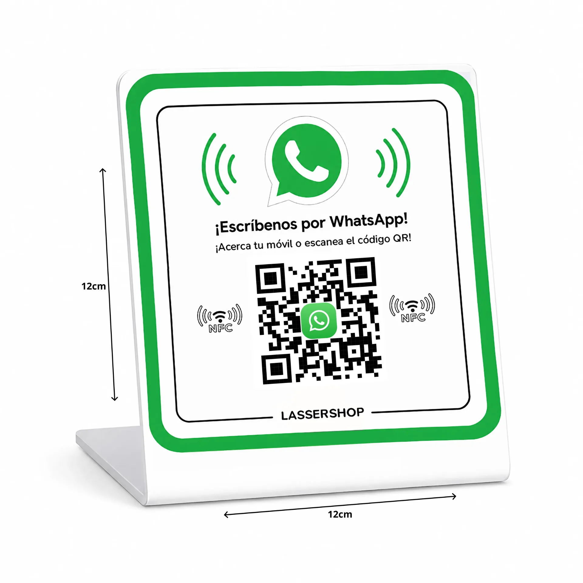 Cartel Acrílico QR + NFC para WhatsApp | Personalizado