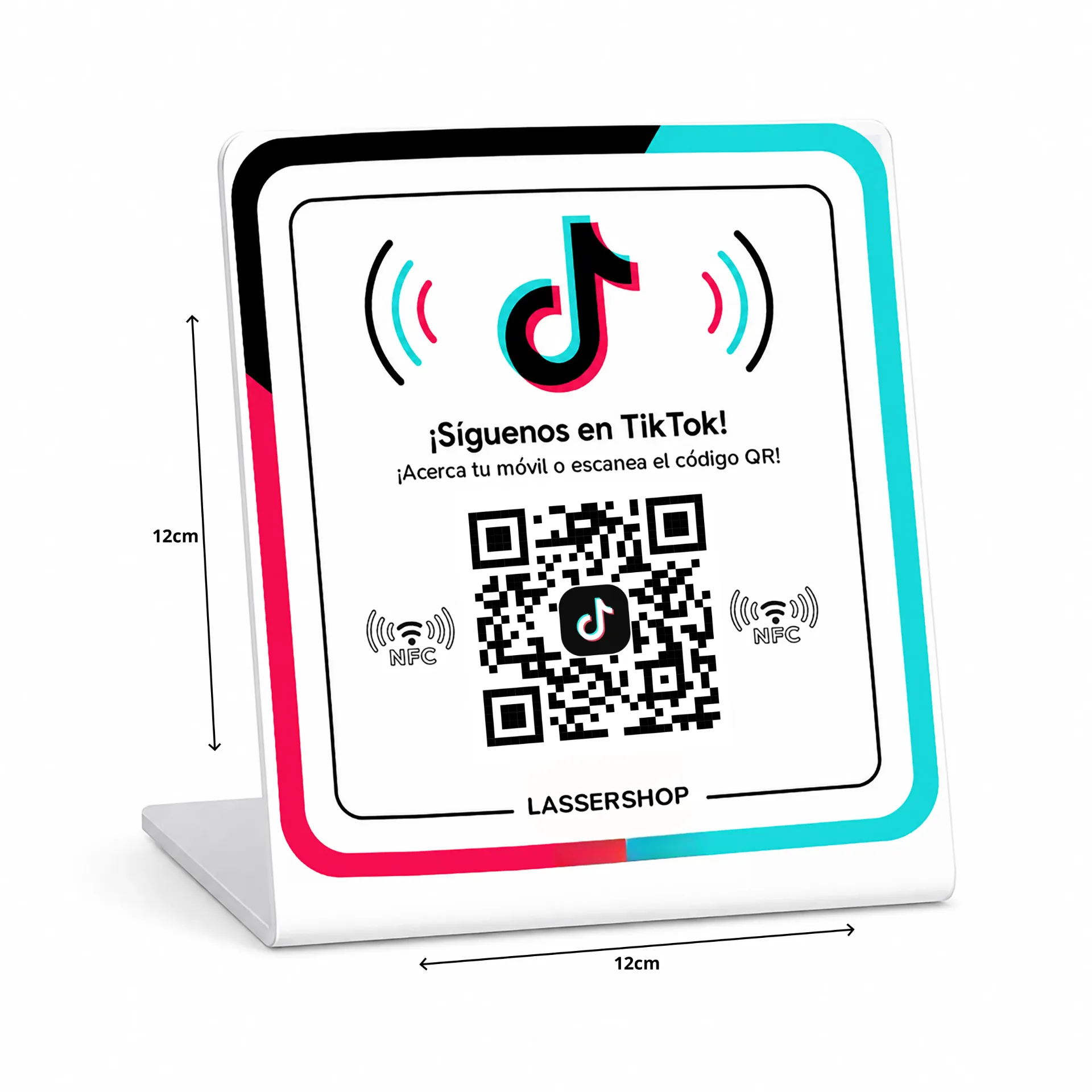 Cartel Acrílico QR + NFC para TikTok | Personalizado