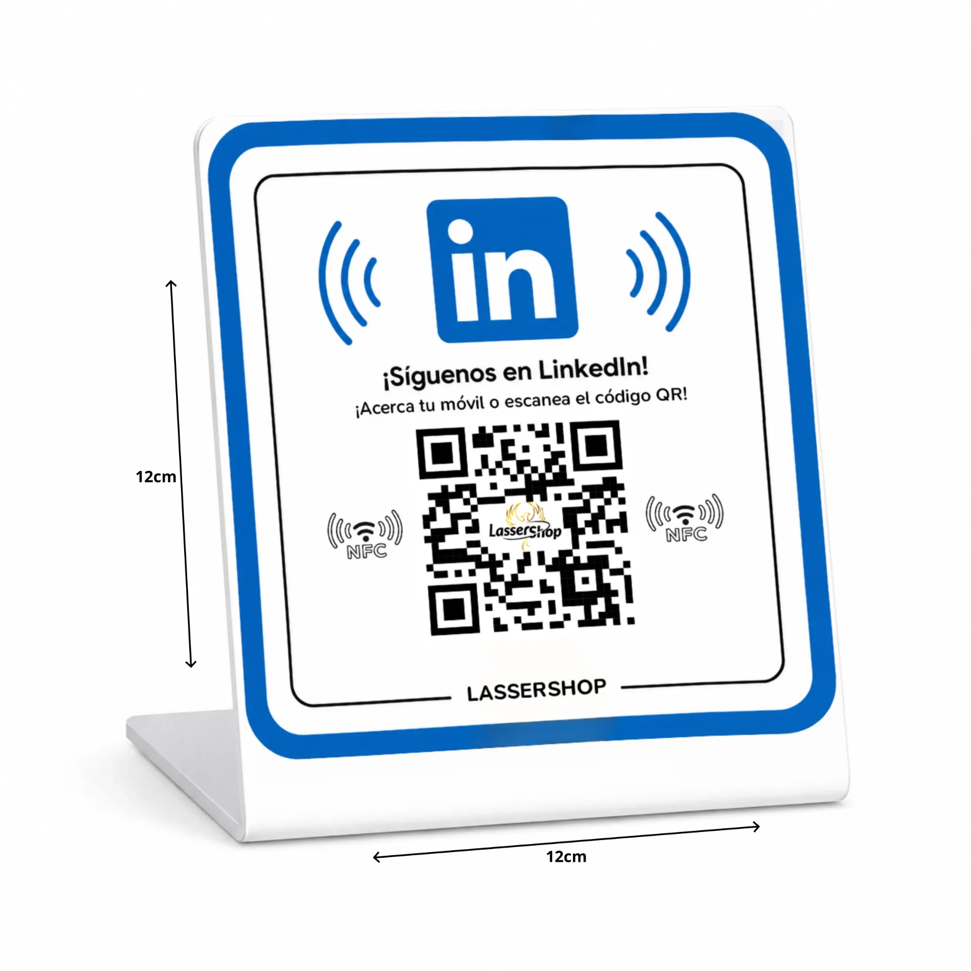 Cartel Acrílico QR + NFC para LinkedIn | Personalizado